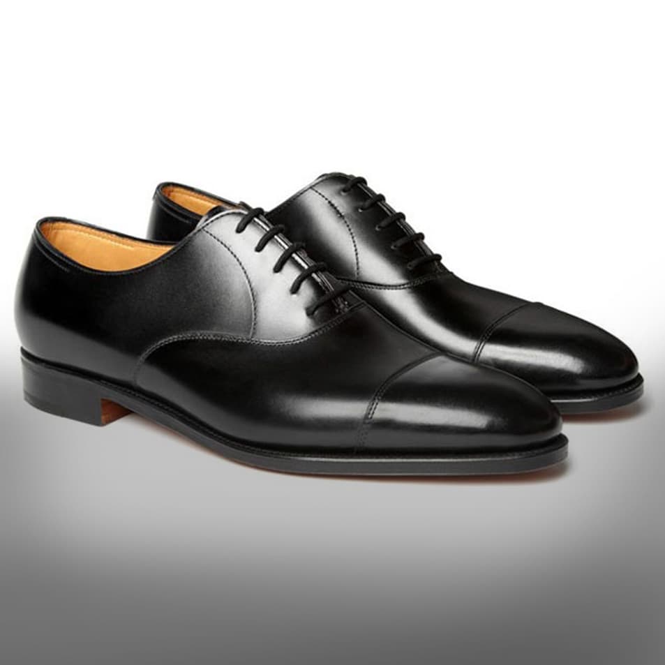 Black Cap-Toe Oxford — men's formal dress footwear