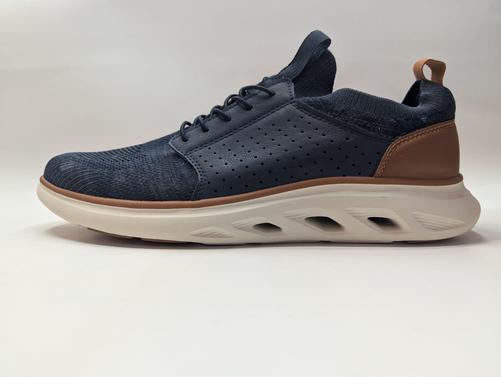 Navy Perforated Walker — men's casual footwear