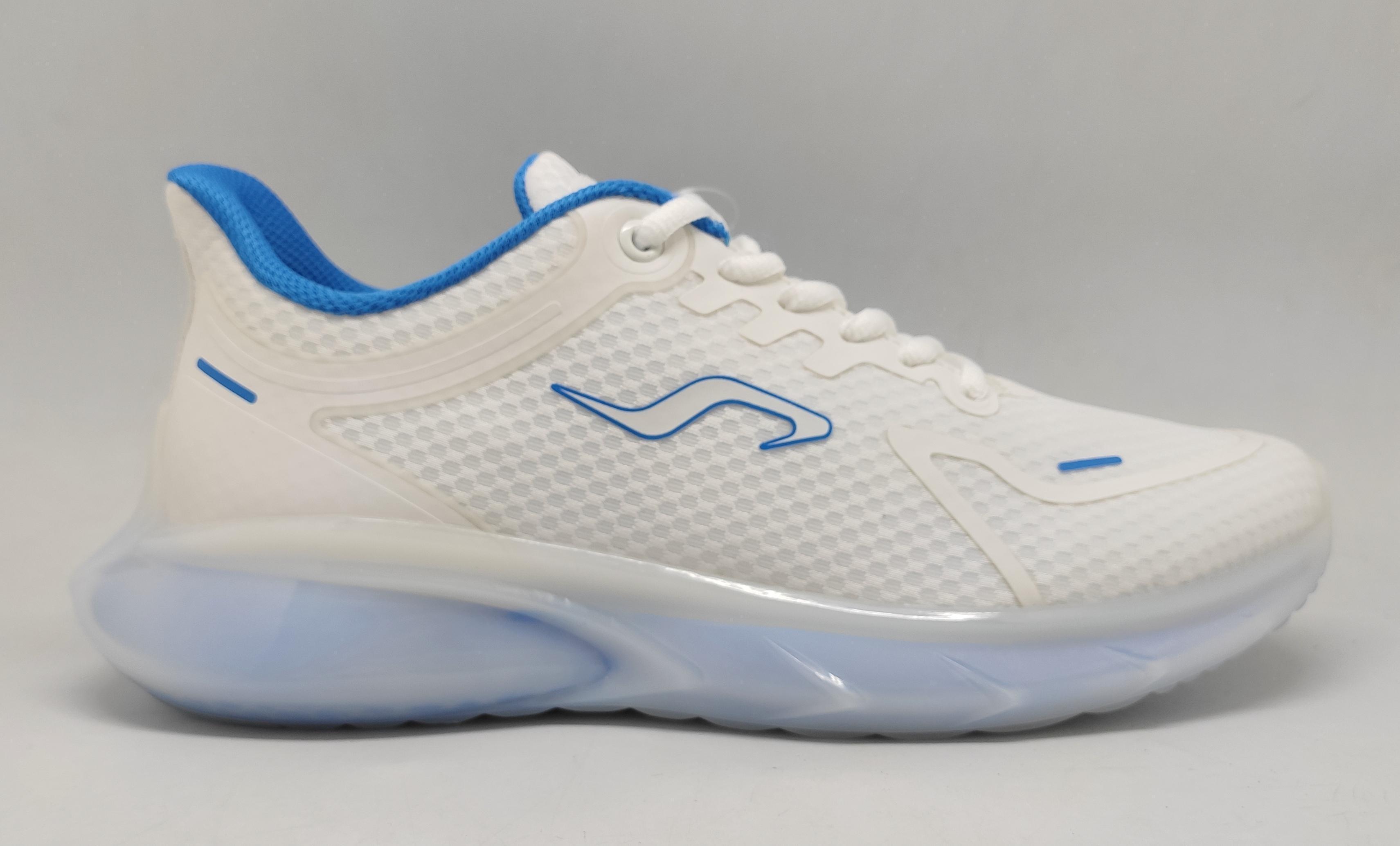 White Blue Mesh Runner — men's athletic footwear