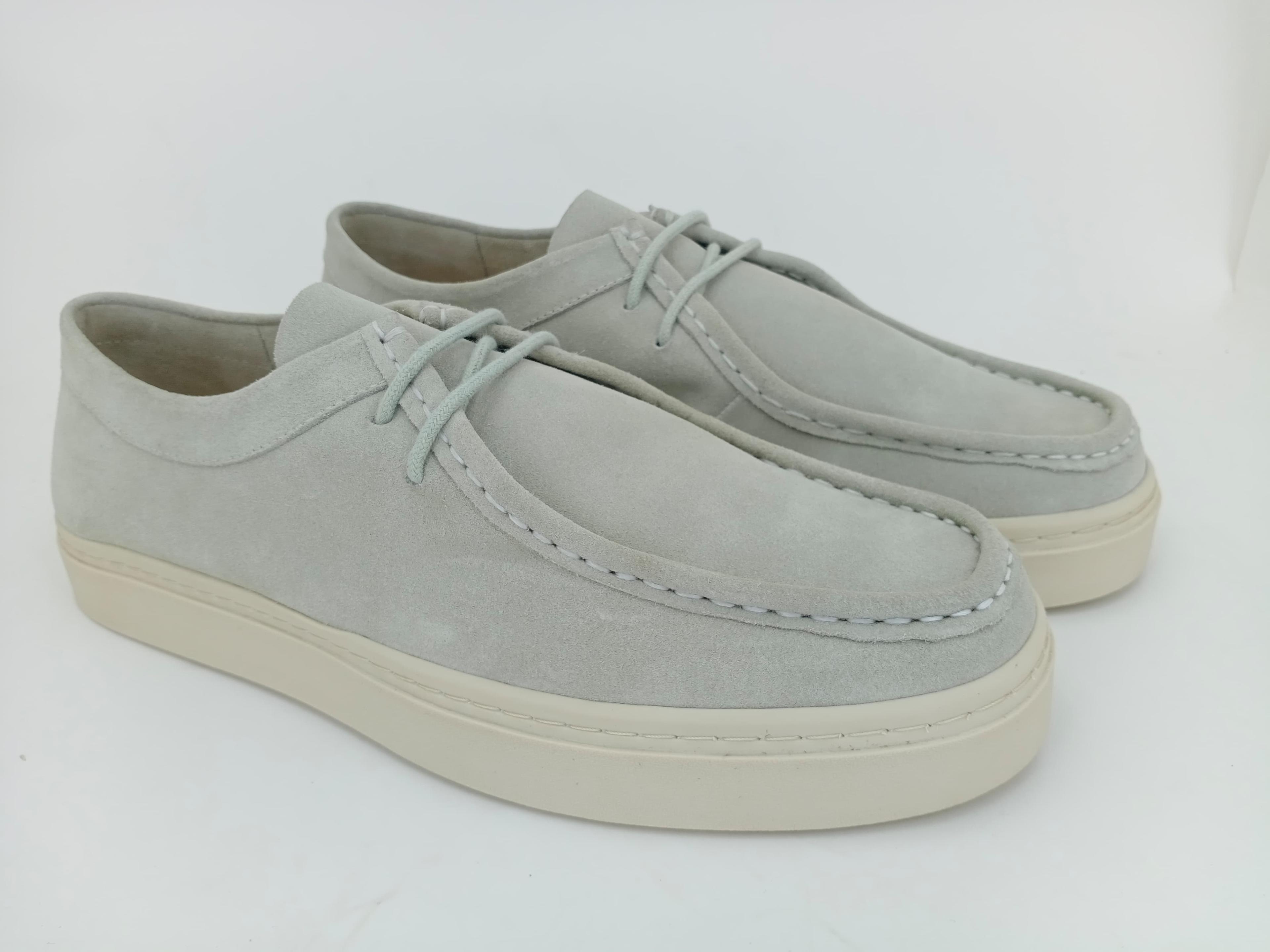 Grey Suede Moc — men's casual footwear