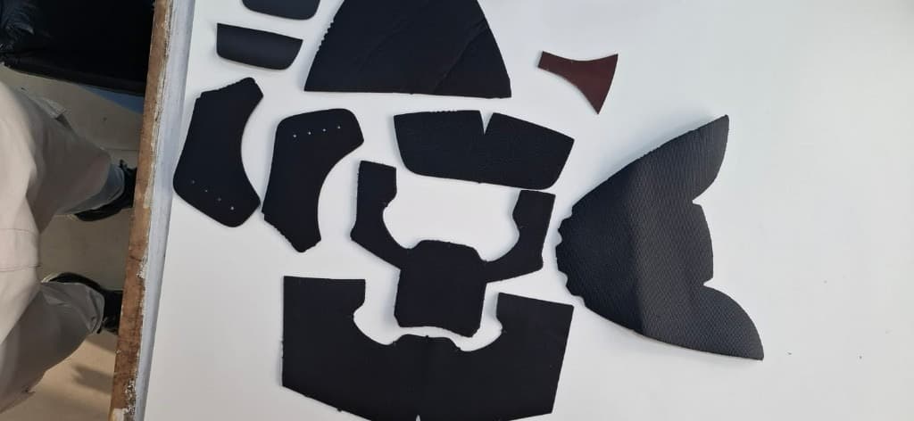 Cut materials prepared for sample development